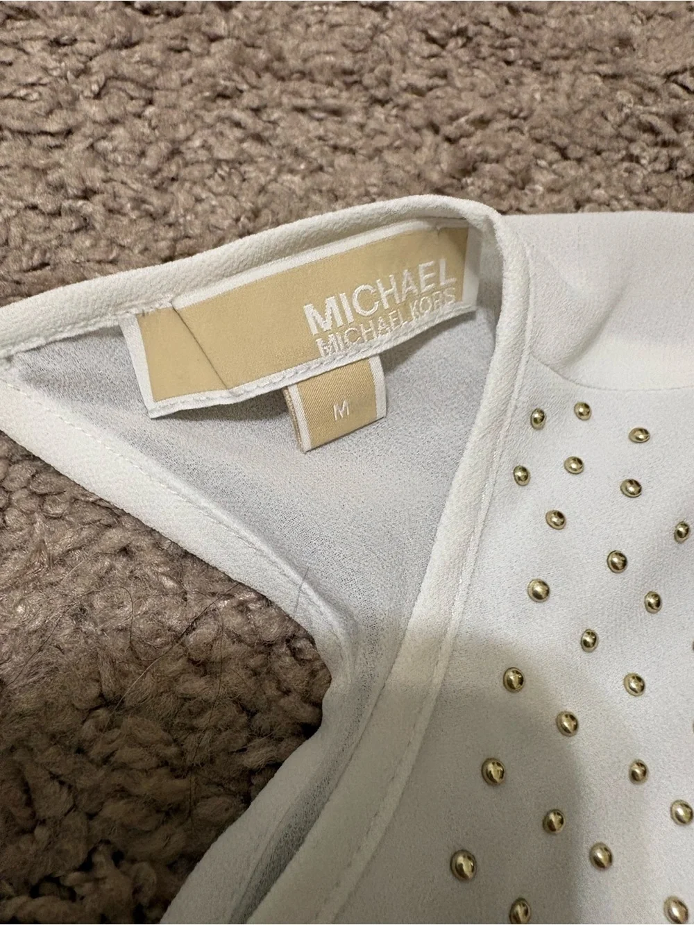 Michael Kors White Short-Sleeve Blouse